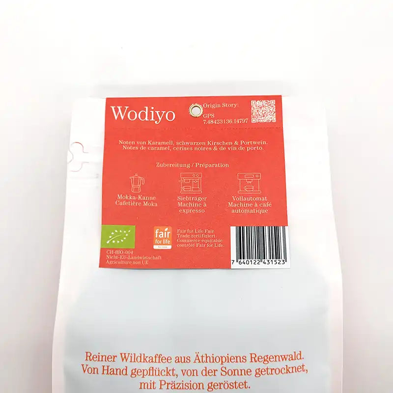 Wodiyo äthiopischer Bio-Kaffee von Kaffa. Bestellen bei www.bio-vivo.ch
