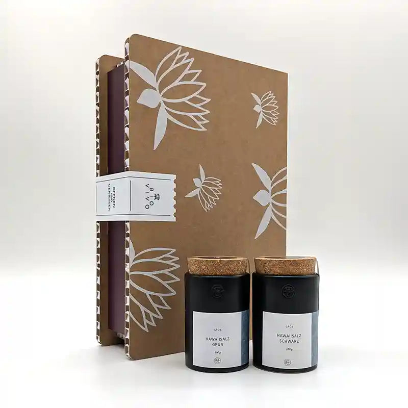Geschenkduo mit Hawaiisalz grün und Hawaiisalz schwarz von Pfeffersack & Soehne I www.bio-vivo.ch