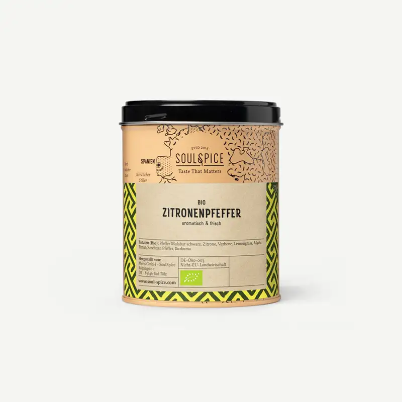 Zitronenpfeffer gemahlen BIO 350g von Soul Spice, kaufen bei www.bio-vivo.ch