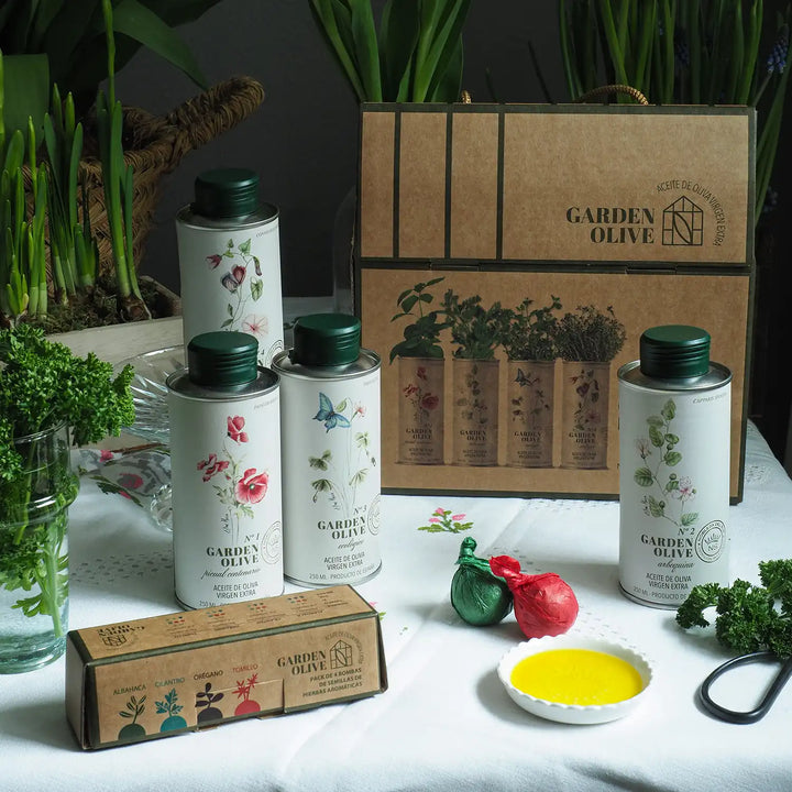 Olive Garden Geschenkset von Nobleza I Vier biologische Olivenöle I www.bio-vivo.ch