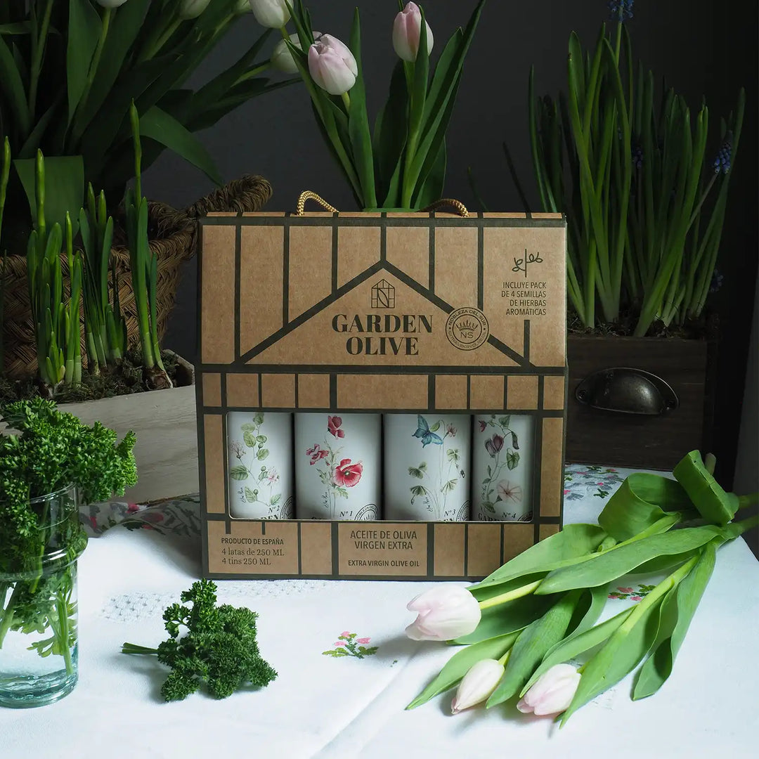 Olive Garden Geschenkset von Nobleza I Vier biologische Olivenöle I www.bio-vivo.ch