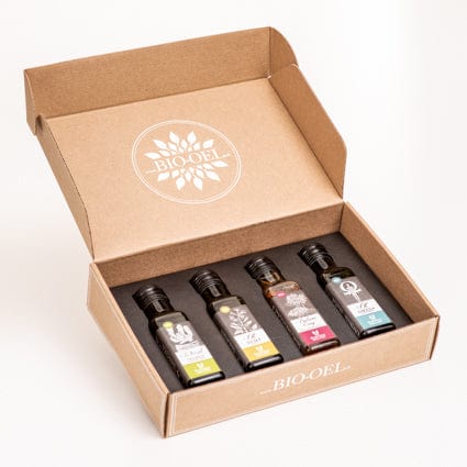 Geschenkset von www.bio-vivo.ch mit den Bestsellern der Ölmühle Solling.