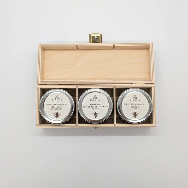 3 Alpenhonige in der Traditions-Box