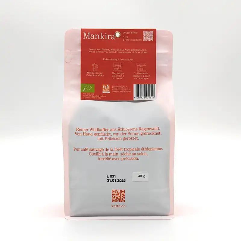 Mankira äthiopischer Bio-Kaffee von Kaffa. Bestellen bei www.bio-vivo.ch