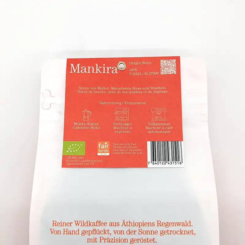 Mankira äthiopischer Bio-Kaffee von Kaffa. Bestellen bei www.bio-vivo.ch